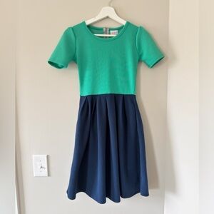 Green and Navy Dress